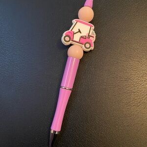 Hand Crafted Pink Golf Cart Pen